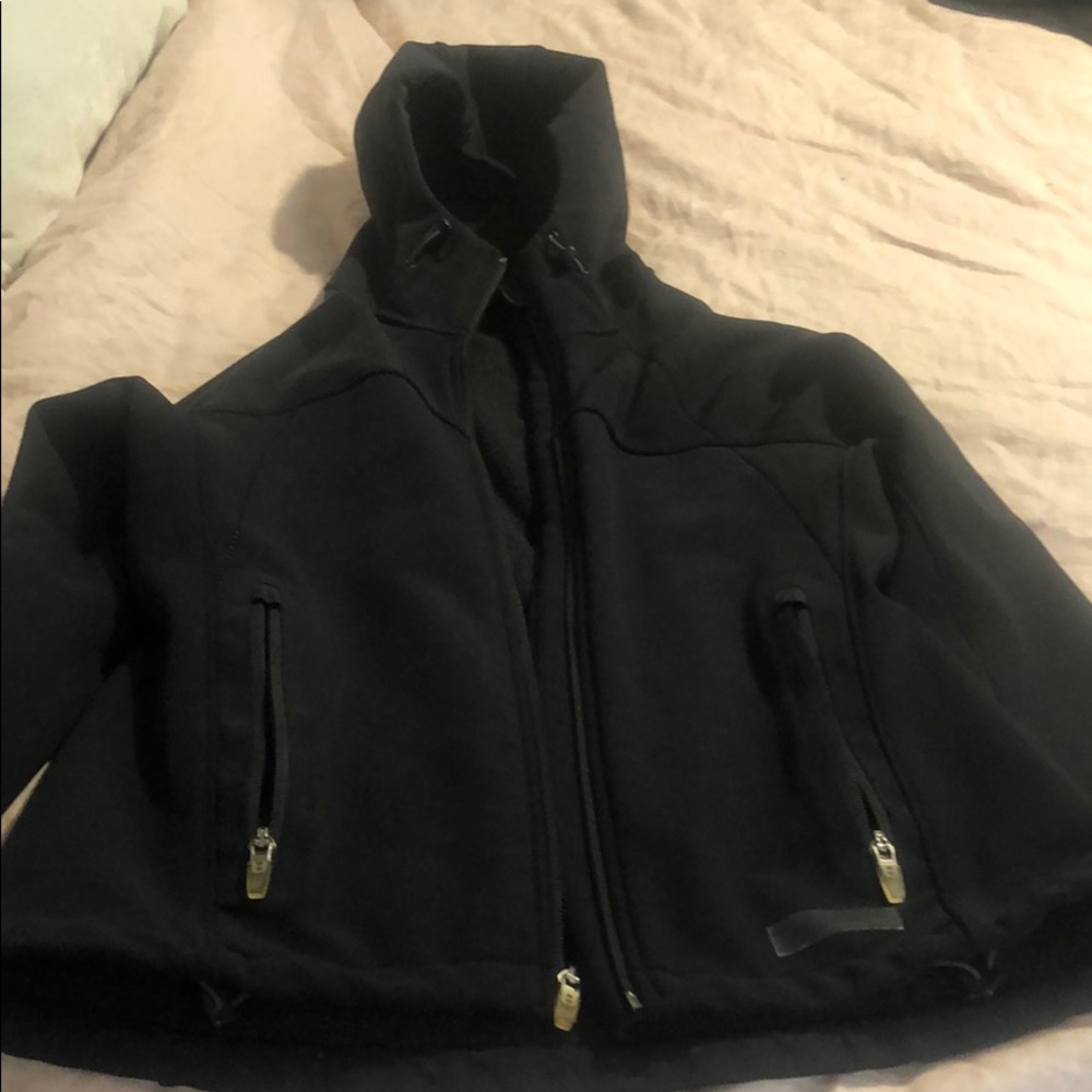REI black ski jacket.